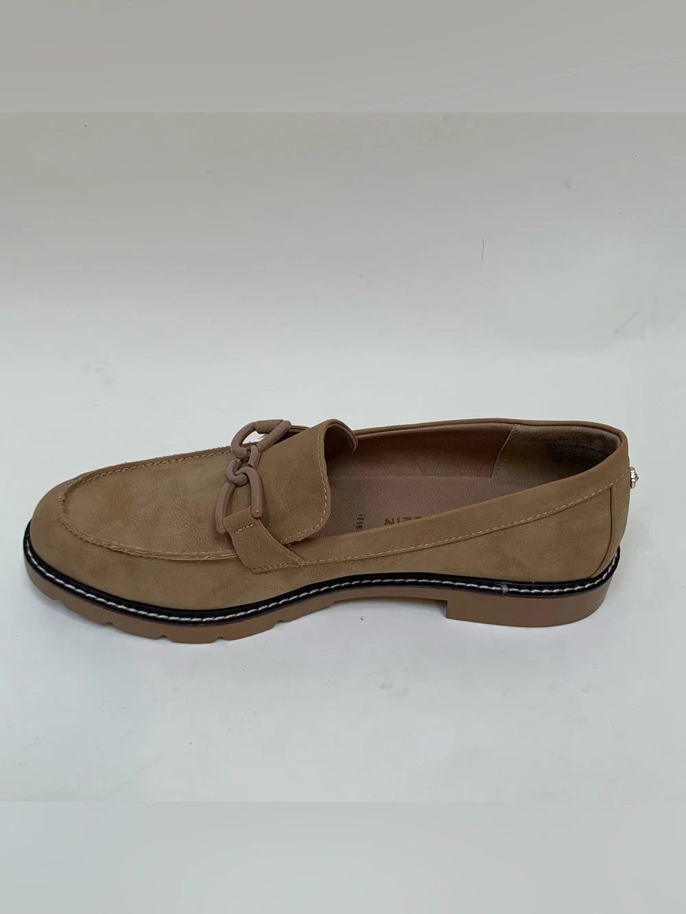 Anne Klein Arlene Tan Chain Link Loafers Womens 10 iFlex Lug Sole AKEARLENE
